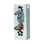 Square hanging flower vase with beauty design, enamelled ware