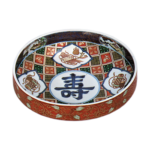 Top-shaped bowl with character meaning "Congratulations", enamelled ware