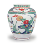 Jar with chrysanthemum design, enamelled ware