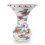 Vase with chysanthemum and water stream design, enamelled ware