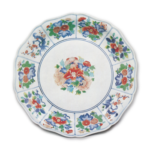 Large dish with flower design, enamelled ware