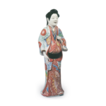 Figure of a woman, enamelled ware