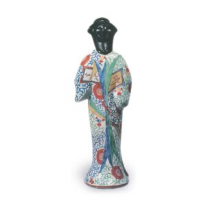 Figure of a woman, enamelled ware