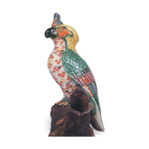 Figure of a parrot, enamelled ware