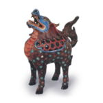 Incense burner in the shape of kirin (chimera), enamelled ware