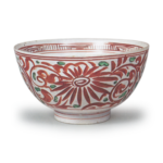 Bowl with chrysanthemum scroll design, enamelled ware