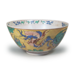 Bowl with cloud and dragon design, enamelled ware