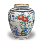 Jar with chrysanthemum design, enamelled ware