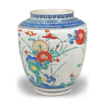 Jar with chrysanthemum design, enamelled ware