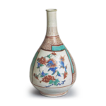 Wine bottle with shishi (imaginary animal like lion) and peony design,