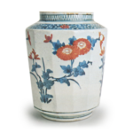 Jar with chrysanthemum design, enamelled ware