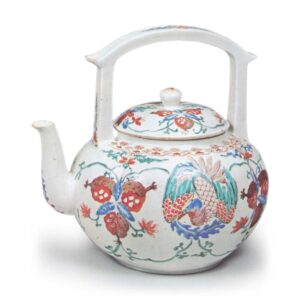 Ewer with phoenix and pomegranate design, enamelled ware