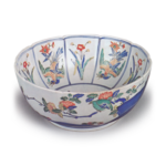 Bowl with flower-and-bird design, enamelled ware