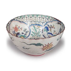 Bowl with pine, bamboo and plum design, enamelled ware