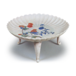 Three-legged dish with chrysanthemum design, enamelled ware