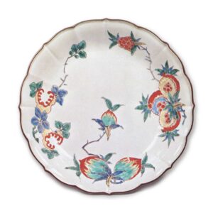 Dish with design of three kinds of fruit, enamelled ware