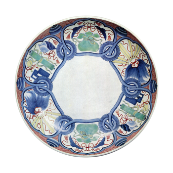 Dish with "various treasures" design. enamelled ware