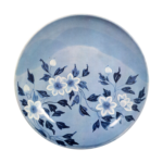 Dish with clematis flower design、 blue and white