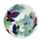 Dish with design of various vegetables. enamelled ware