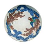 Dish with phoenix design、 enamelled ware