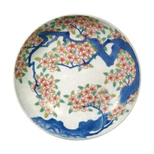 Dish with cherry design、 enamelled ware