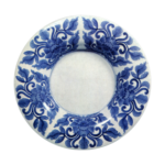 Dish with karahana flower design. blue and white