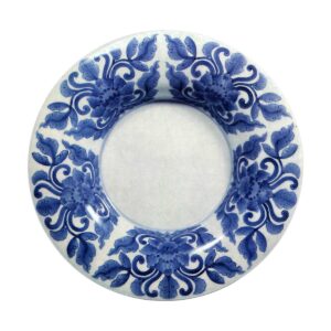 Dish with karahana flower design. blue and white