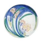 Dish with daffodil design. enamelled ware