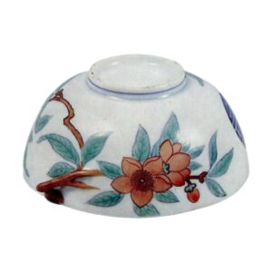 Cup with peach blossom design. enamelled ware