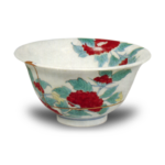 Small bowl with peony design. enamelled ware