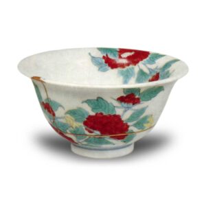 Small bowl with peony design. enamelled ware