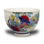 Wine cup with rose design. enamelled ware