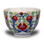 Wine cup with karahana flower design. enamelled ware