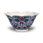 Mukozuke bowl with karahana flower design. enamelled ware