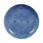 Dish with floral design. blue and white