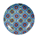 Dish with design of enamels chintz･style patterns.undergiaze blue.overglaze