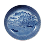 Dish with landscape design, blue and white