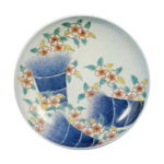 Dish with cherry and brushwood design, undergiaze blue, overglaze enamels