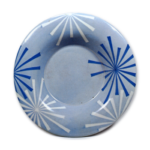 Dish with flower design, blue and white