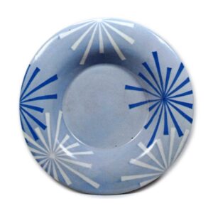 Dish with flower design, blue and white