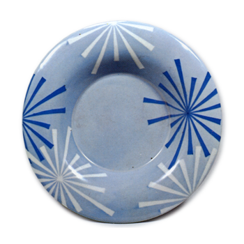 Dish with flower design, blue and white