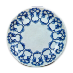 Dish with gourd design, blue and white