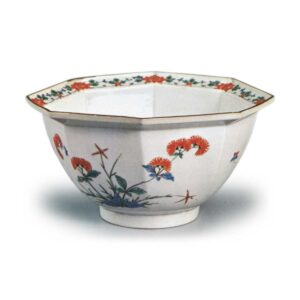 Bowl with autumn grass design, enamelled ware