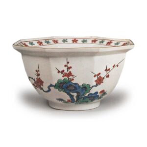 Bowl with plum and bamboo design, enamelled ware