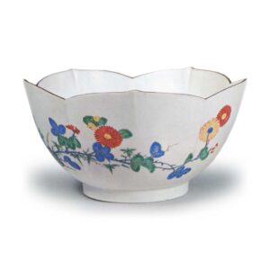 Bowl with chrysanthemum design, enamelled ware