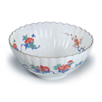 Bowl with peony design, enamelled ware