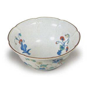 Bowl with flower-and-bird design, enamelled ware