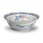 Bowl with plum, bamboo and phoenix design, enamelled ware