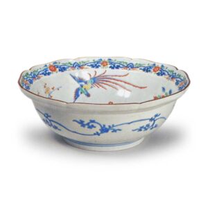 Bowl with plum, bamboo and phoenix design, enamelled ware