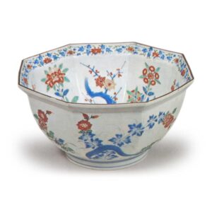 Bowl with flower design, enamelled ware